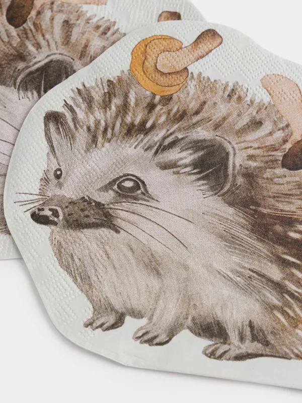 Салфетки бумажные, 33х31 см, 20 шт, Еж, Forest hedgehog, image-2