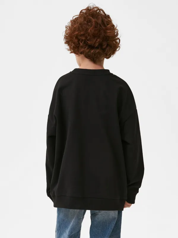 Свитшот детский, для мальчиков, хлопок/полиэстер, черный, Kaiz, image-3