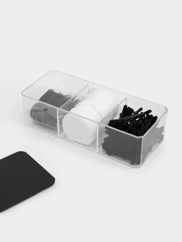 Контейнер с ватными дисками/палочками/зубными нитями, Basic black, image-2