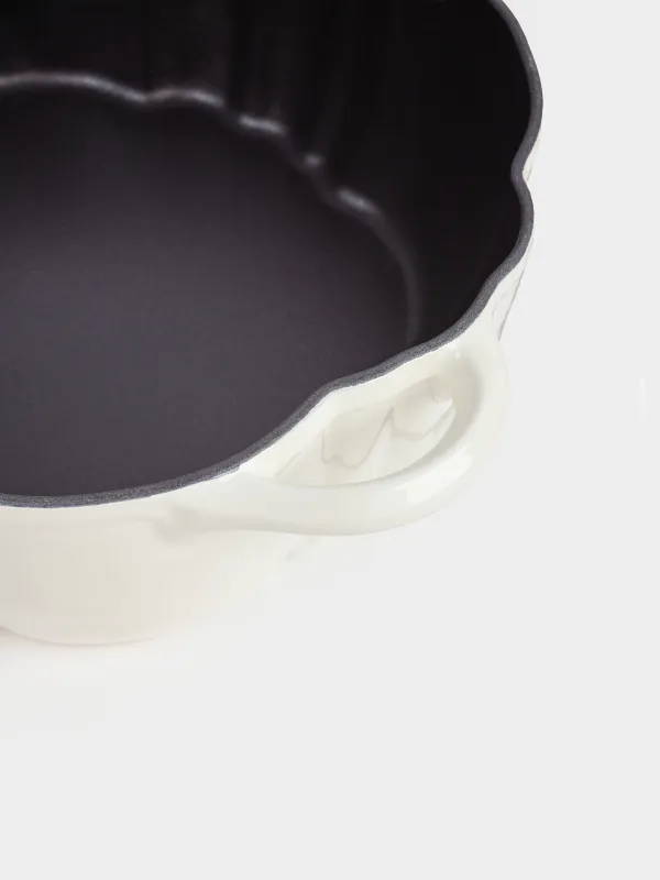 Казан, 25 см, 3,3 л, с крышкой, чугун, молочный, Тыква, Gourd, image-4