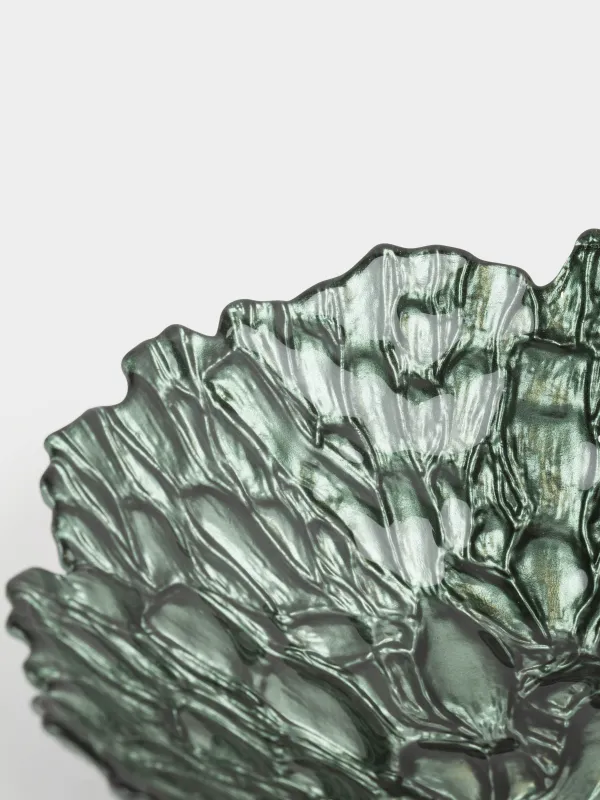 Ваза для фруктов, 23х6 см, стекло Р, зеленая, Pion color, image-5