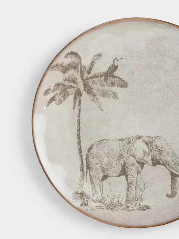 Тарелка обеденная, бежевая, Tropical vibes, image-1