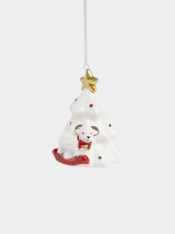 Игрушка елочная, 9 см, Баран под елкой, Figure christmas, image-1