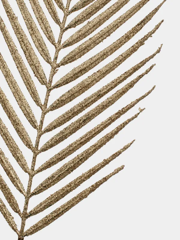 Ветка декоративная, 66 см, пластик/бумага, шампань, Лист, Palm decor, image-3