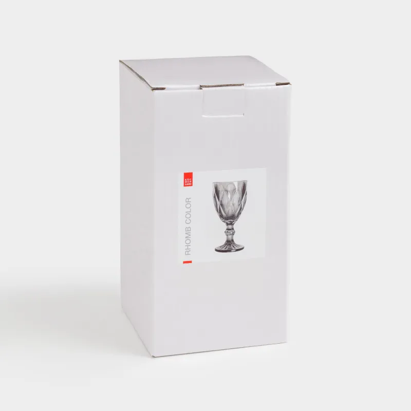 Бокал-кубок для вина, 300 мл, стекло Р, серый, Rhomb color, image-3