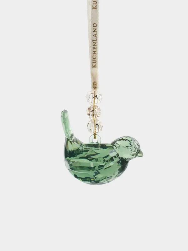 Игрушка елочная, 6 см, акрил, зеленая, Птица, Figure crystal, image-1