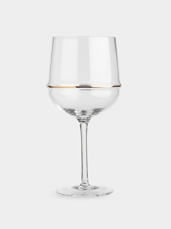 Бокал для вина, 520 мл, 2 шт, кристальное стекло, Золотистое кольцо, Rivello, image-3