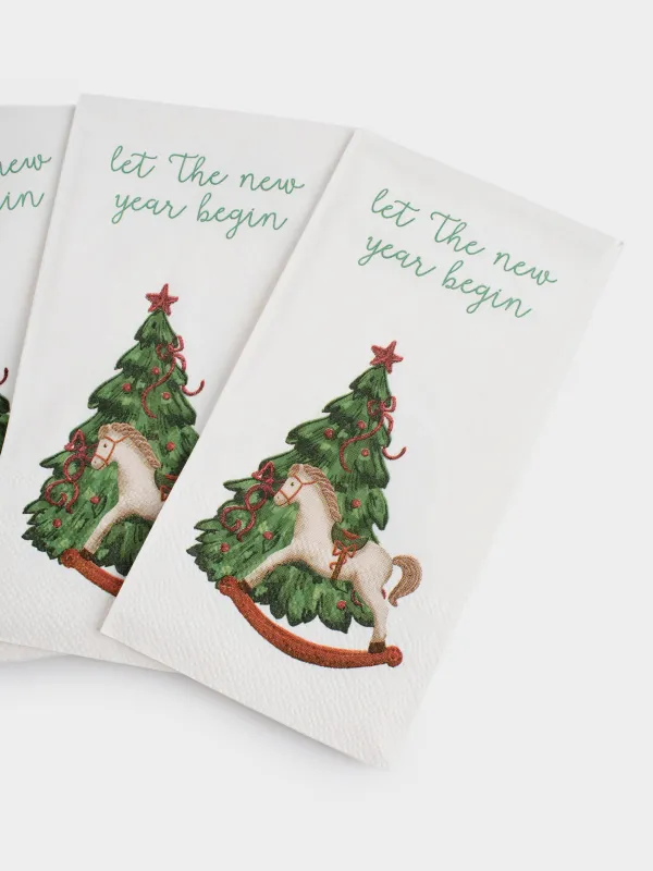 Салфетки бумажные, 33х33 см, 20 шт, Сhristmas green, image-3