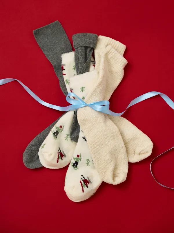 Носки домашние, молочные, Fleece, image-0