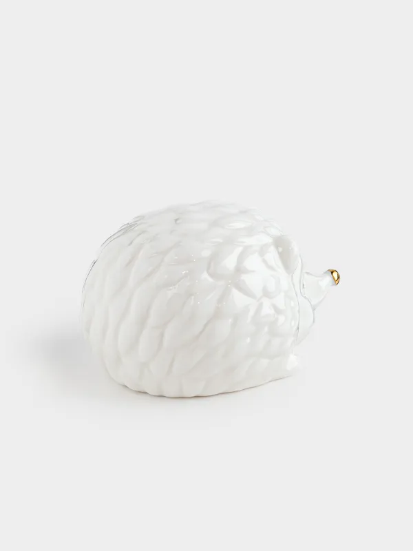 Статуэтка с подсветкой, 6 см, фарфор P, бело-золотистая, Еж, Golden glow, image-4