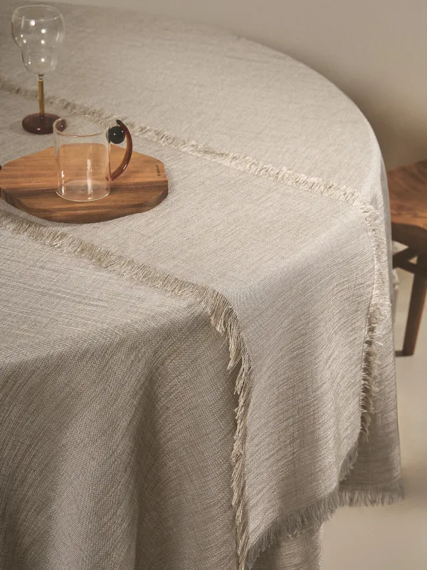 Дорожка настольная, 40х160 см, с бахромой, полиэстер, серый меланж, Beverin, image-10