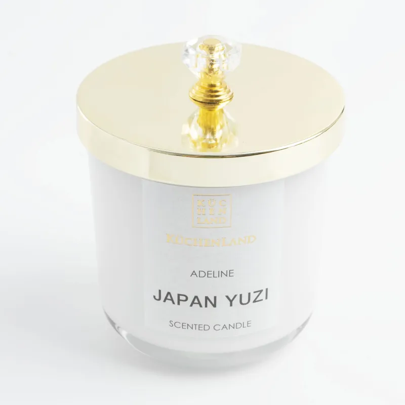 Свеча ароматическая, 9 см, в подсвечнике, с крышкой, стекло, Japan Yuzi, Adeline, image-1