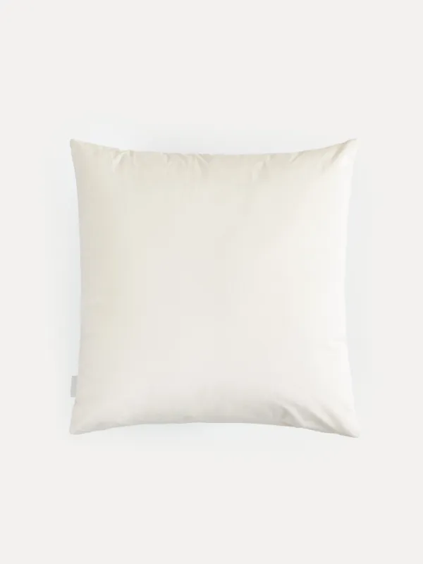 Подушка декоративная, 45х45 см, вельвет/бисер, молочная, Цветы, Print, image-1