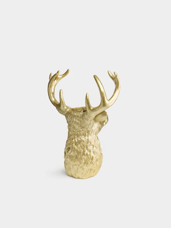 Ваза декоративная, 39 см, Голова оленя, Deer gold, image-3