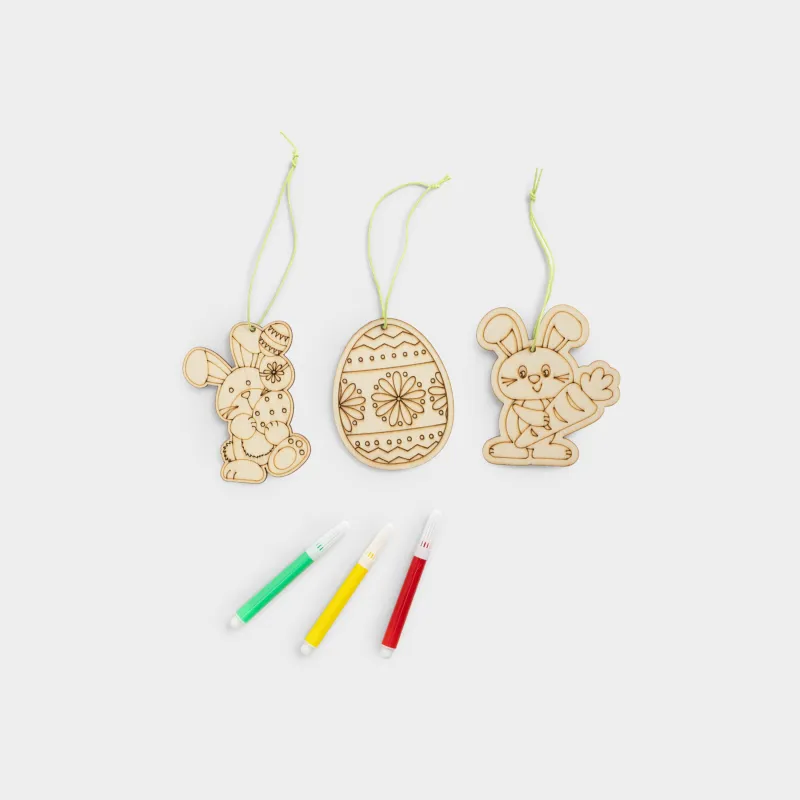 Набор для творчества, 3 пр, дерево, роспись, Пасхальное яйцо и зайчик, Creative