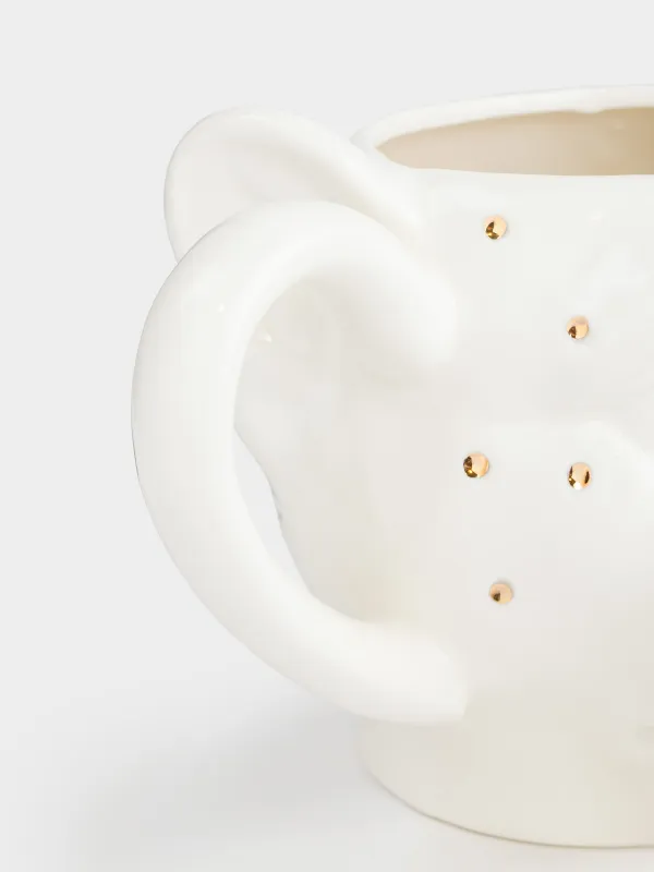 Кружка, 400 мл, фарфор P, молочно-золотистая, Пантера, Panther, image-5