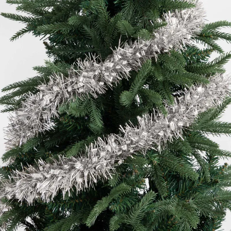 Гирлянда декоративная, 2 м, мишура, серебристая, M, Tinsel christmas