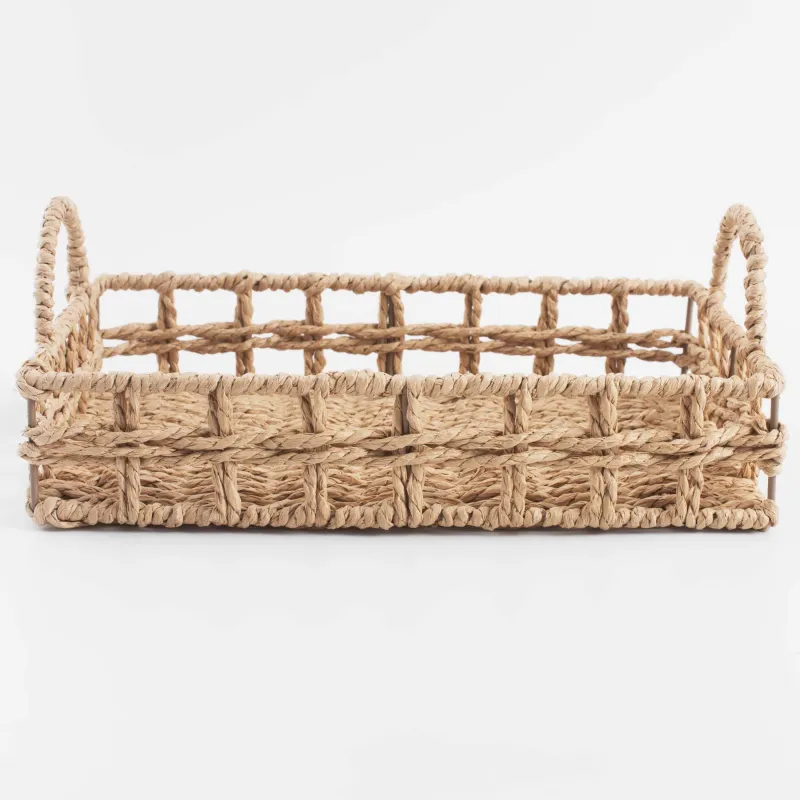 Поднос, 29х20 см, плетеный, с ручками, целлюлоза, прямоугольный, Braided, image-1