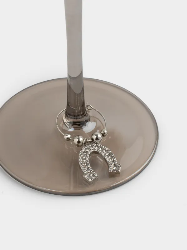 Подвеска для бокала, 4 шт, металл/бусины, серебристая, Новогодние символы, Christmas time, image-4