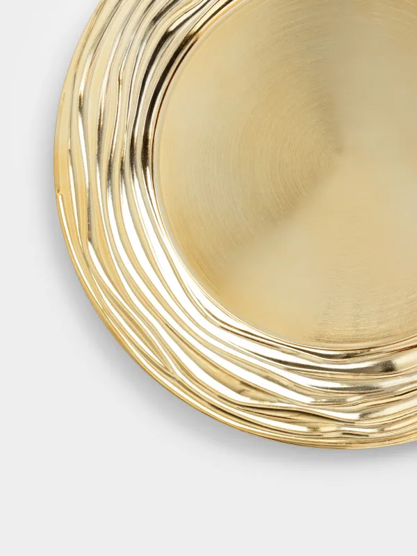 Тарелка подстановочная, 33 см, пластик, золотистая, Волны, Plastic wave, image-2