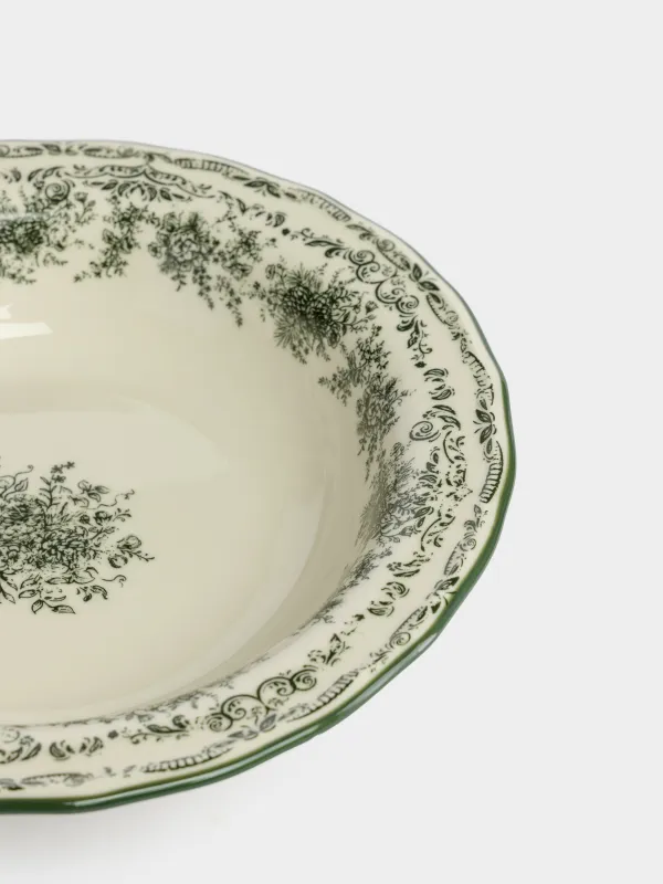 Тарелка суповая, 21x5 см, Зеленые шишки, Conifer lace, image-3