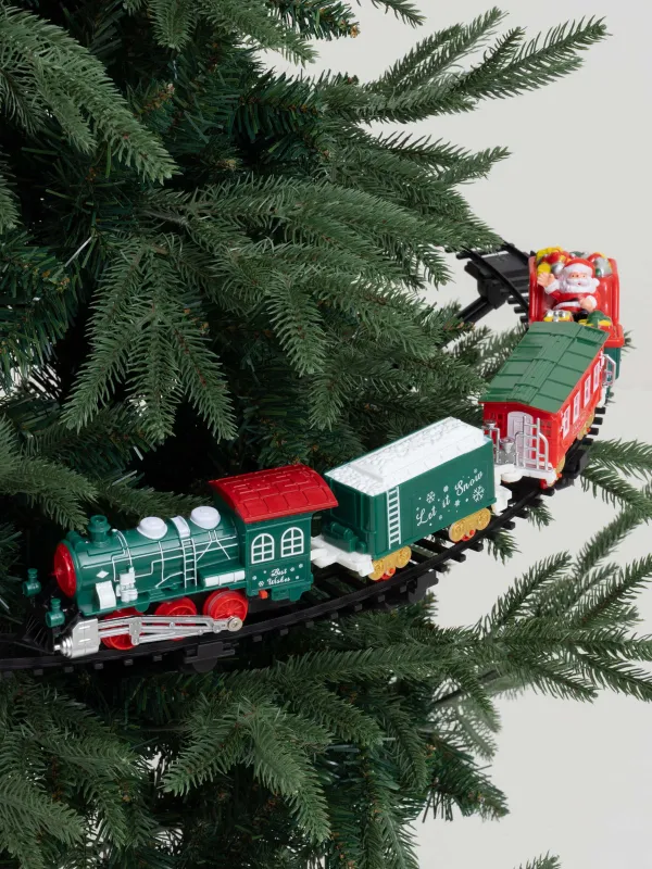 Железная дорога игрушечная, M, музыкальная, с подсветкой, подвесная, Поезд, Game rail, image-8