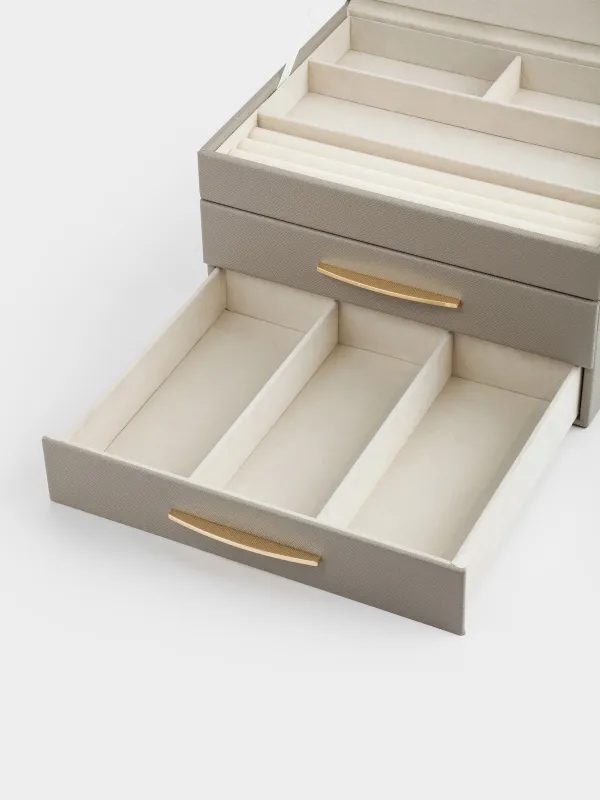 Шкатулка для украшений, 27х22 см, искусственная кожа/МДФ, серая, Premiere, image-3