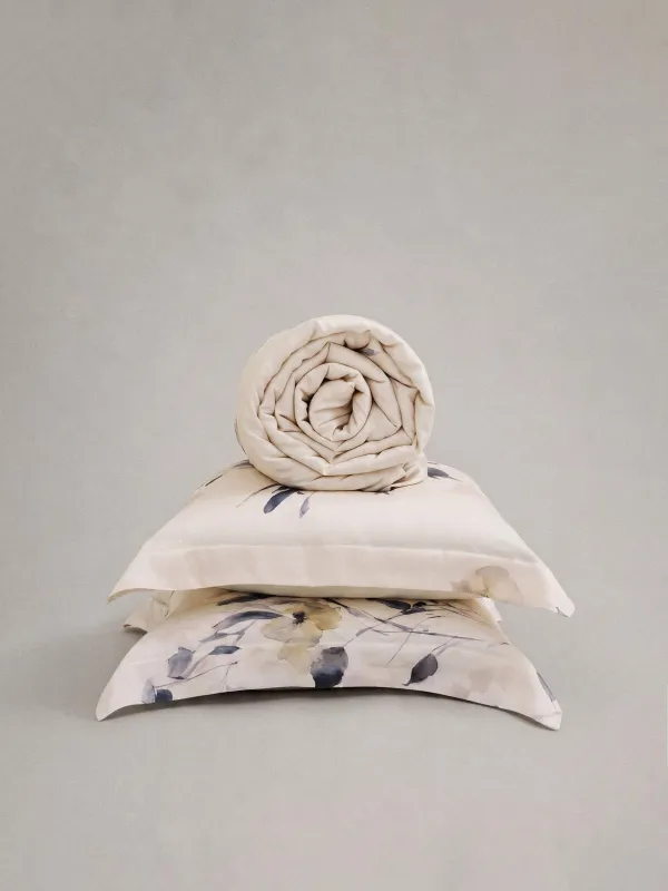 Постельное белье, евро, тенсель, Акварельные цветы, Tencel, image-3