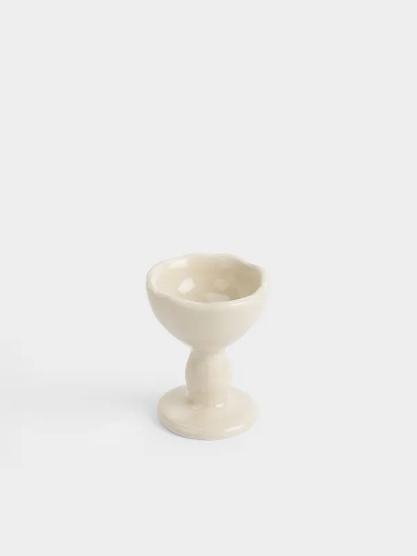 Подставка для яйца, 7 см, керамика D, бежевая, Неровный край, Rustic Easter, image-1