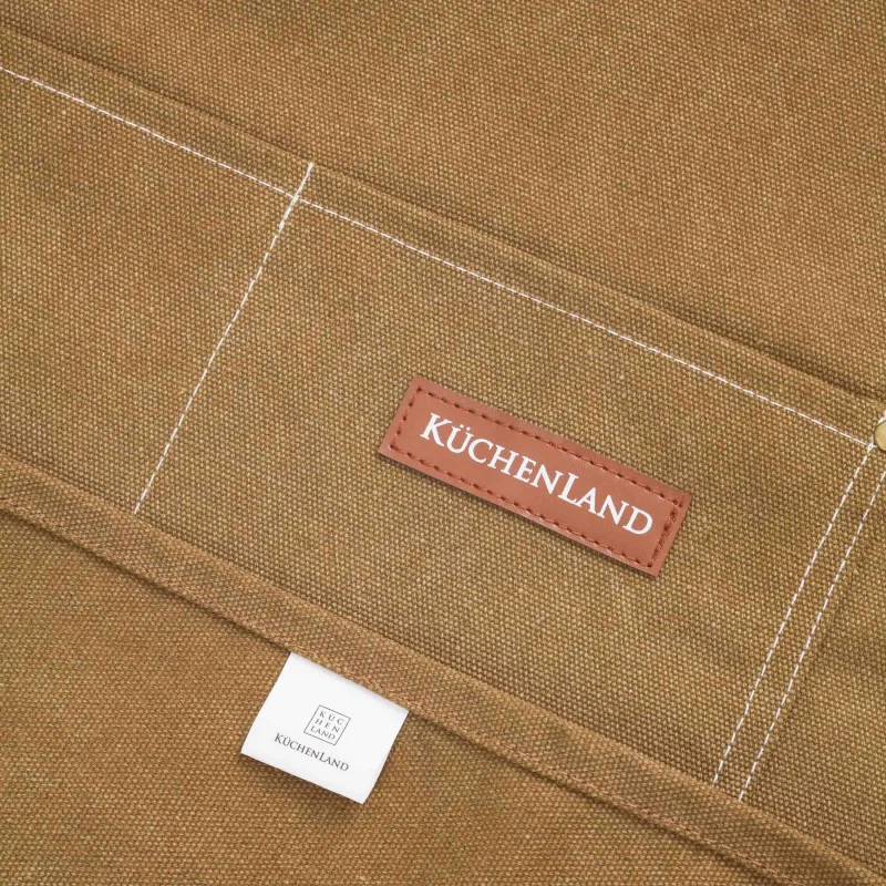 Фартук, 58х78 см, с карманами, с держателем, терилен/хлопок/искусственная кожа, коричневый, BBQ, image-5