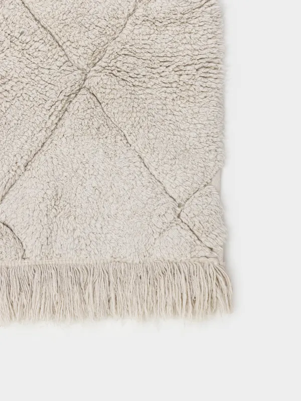 Коврик, 60x120 см, с бахромой, хлопок, бежевый, Ромбы, Rhombic, image-4