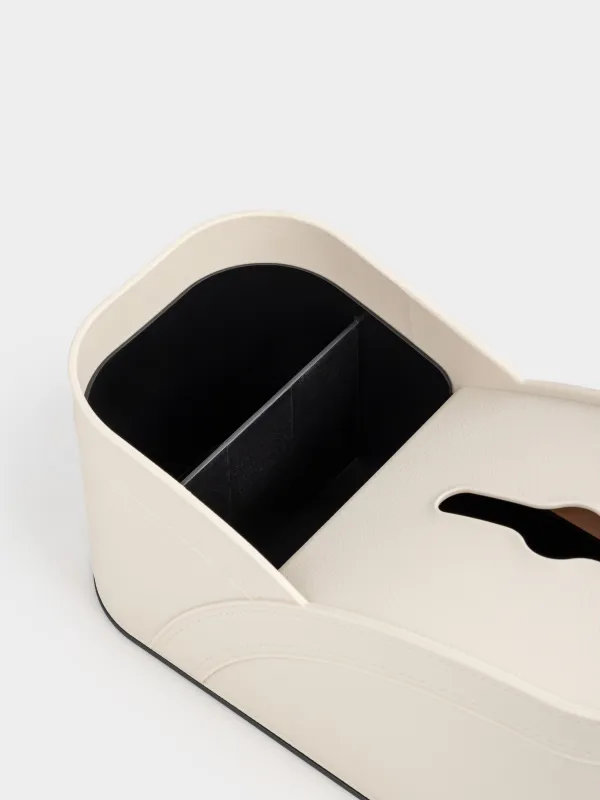 Корзина-органайзер для хранения, 28х14 см, 3 отд, полиуретан, молочная, Premiere, image-4