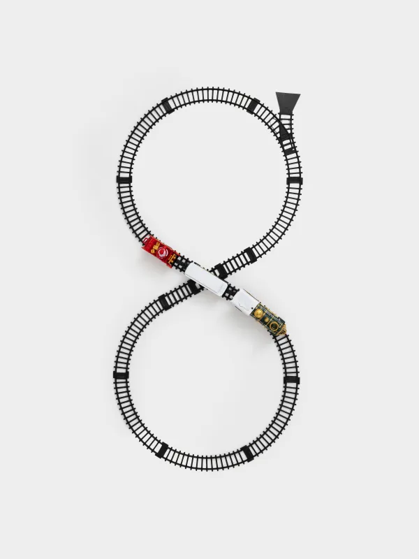 Железная дорога игрушечная, S, музыкальная, с подсветкой, пластик, Санта на санях, Game rail, image-7