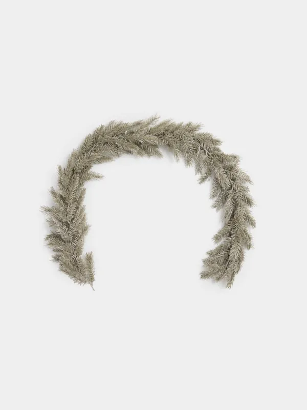 Ветка-гирлянда декоративная, 1,5 м, с подсветкой, пластик, шампань, Ель, Conifer champagne, image-1