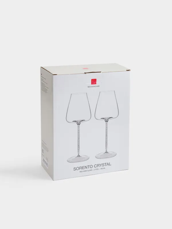 Бокал для красного вина, 450 мл, 2 шт, стекло Б/стразы, Sorento crystal, image-4