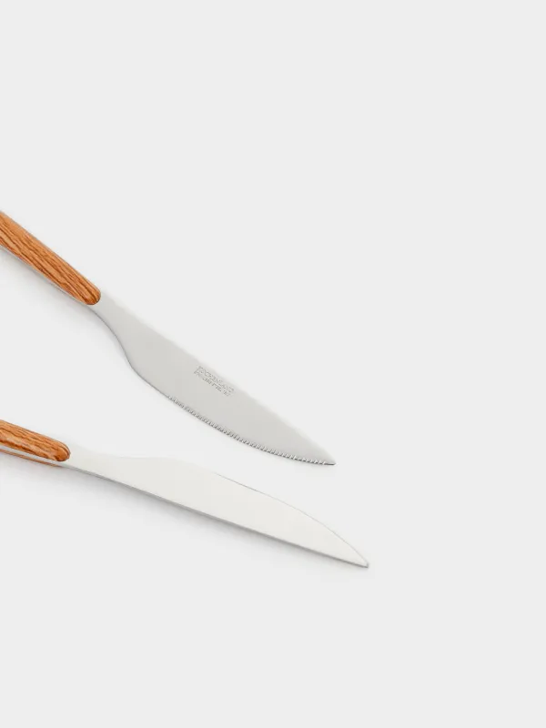 Нож столовый, 2 шт, сталь/пластик, коричневый, Oslo, image-4