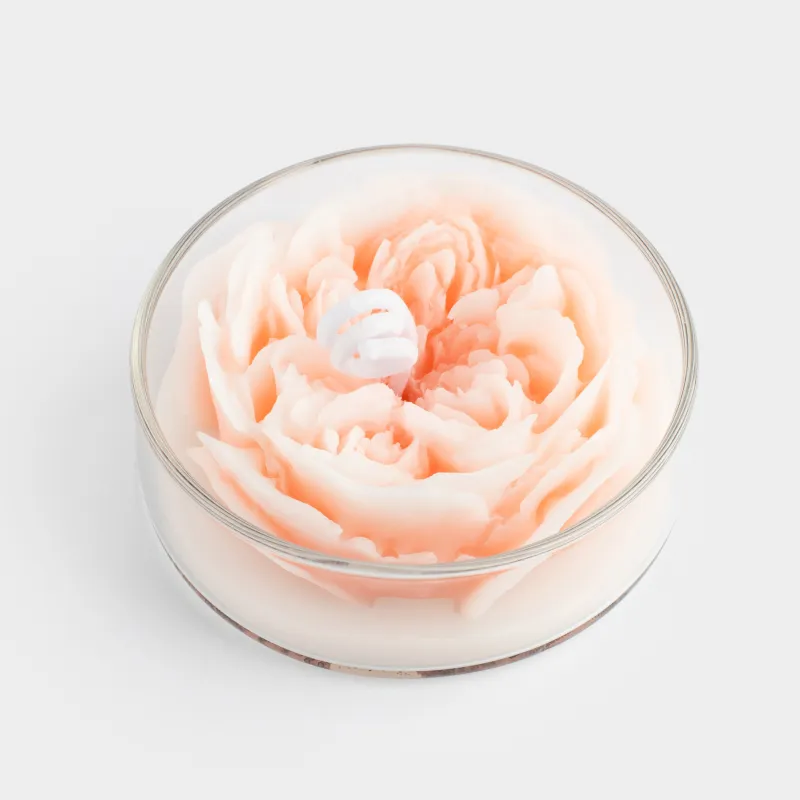 Свеча, 7 см, в подсвечнике, стекло, Цветок, Rose, image-1