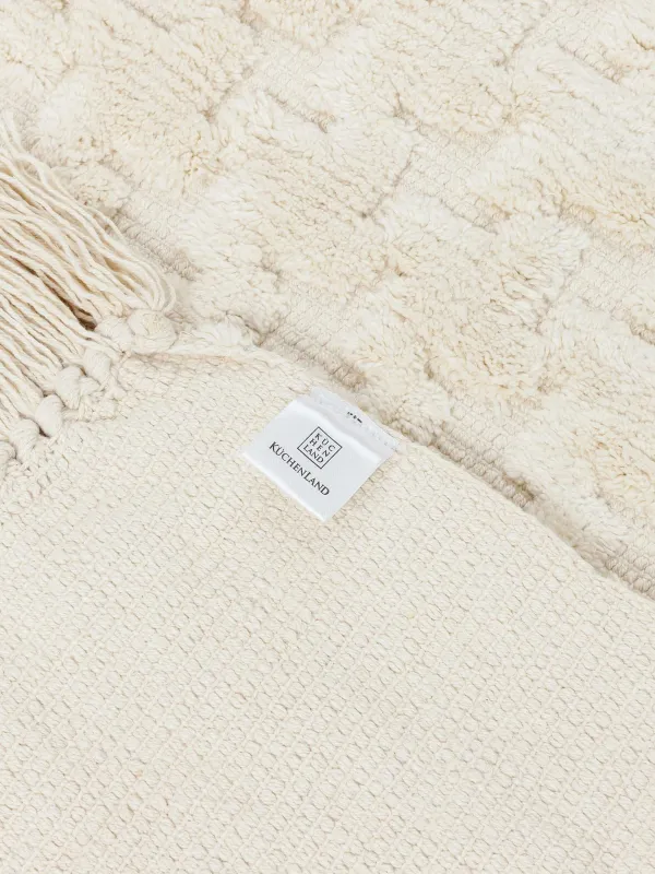 Коврик, 80х150 см, с бахромой, хлопок, песочный, Textured, image-2