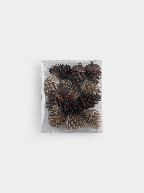 Игрушка елочная, 5 см, 12 шт, Шишка, Pine christmas, image-2