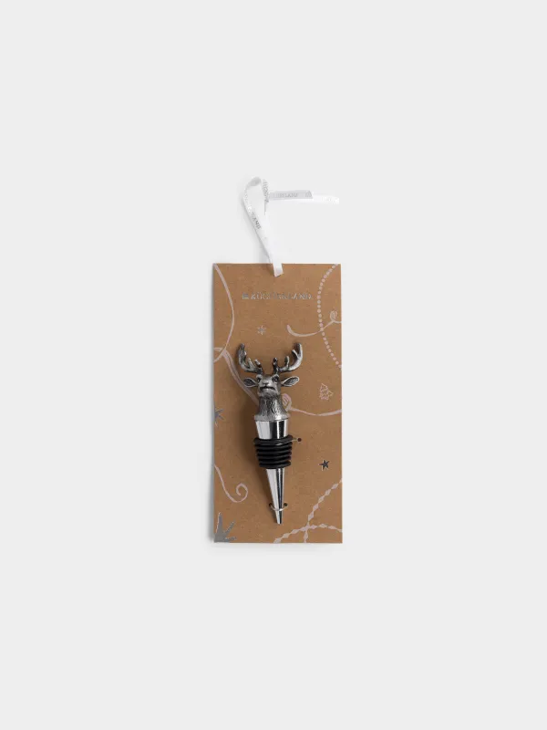 Пробка для винной бутылки, 10 см, Голова оленя, Deer silver, image-3