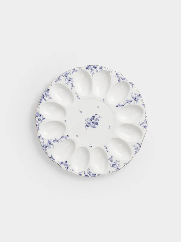 Блюдо пасхальное, 28 см, 12 отд, фарфор F, с золотистым кантом, Цветы гжель, Tradition Easter, image-0