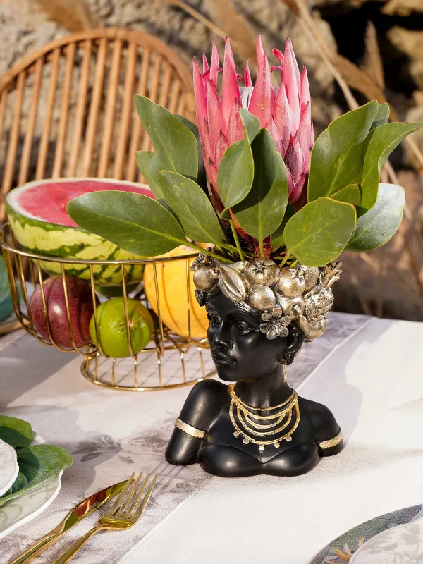 Ваза декоративная, 19 см, Девушка с фруктами, Ethnic girls, image-6