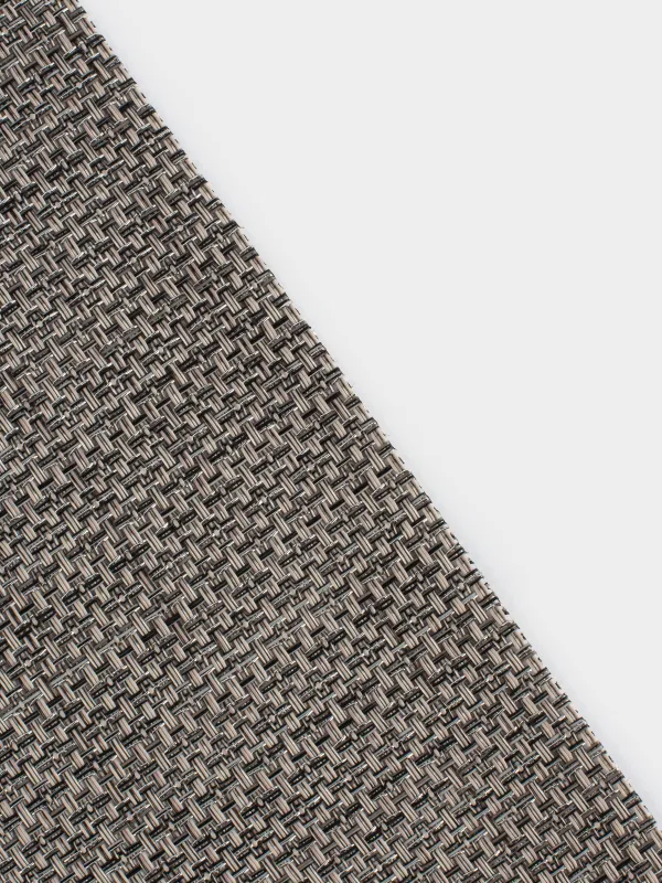 Салфетка под приборы, 30x45 см, ПВХ, прямоугольная, серо-коричневая, Золотистая нить, Solid, image-3