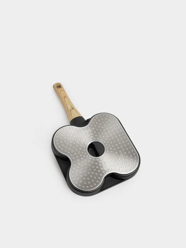 Сковорода-гриль, 20 см, 3 отд, с покрытием, алюминий, квадратная, Action, image-2