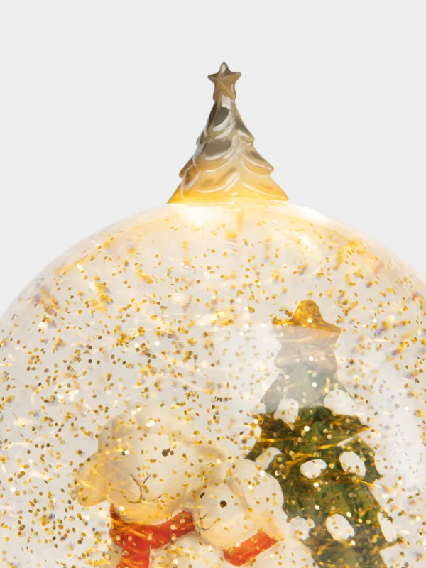 Снежный фонарь, 20 см, с подсветкой, Семья овечек, Champagne style, image-2