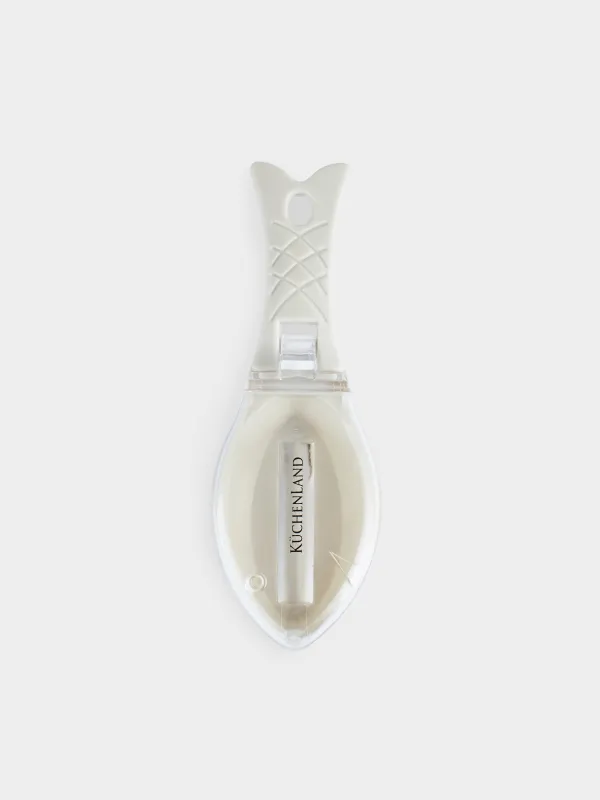 Нож для чистки рыбы, 16 см, с контейнером, пластик, серый, Рыба, Assist, image-0