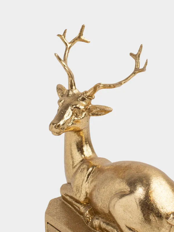 Шкатулка для украшений, 13х8 см, полирезин, золотистая, Олень, Deer gold, image-5
