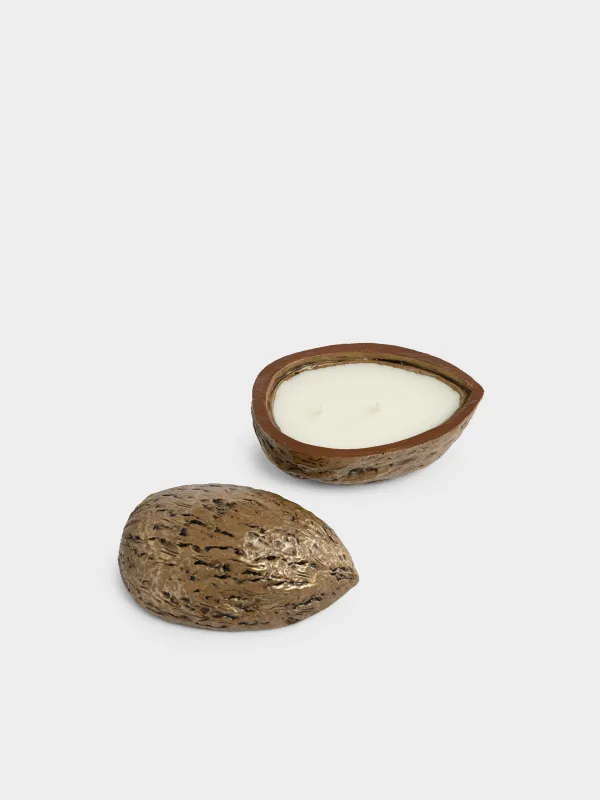 Свеча ароматическая, 13х8 см, в подсвечнике, Hot Cocoa Milk, Орех, Walnut, image-1
