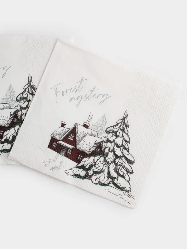 Салфетки бумажные, 21х21 см, Forest house, image-3