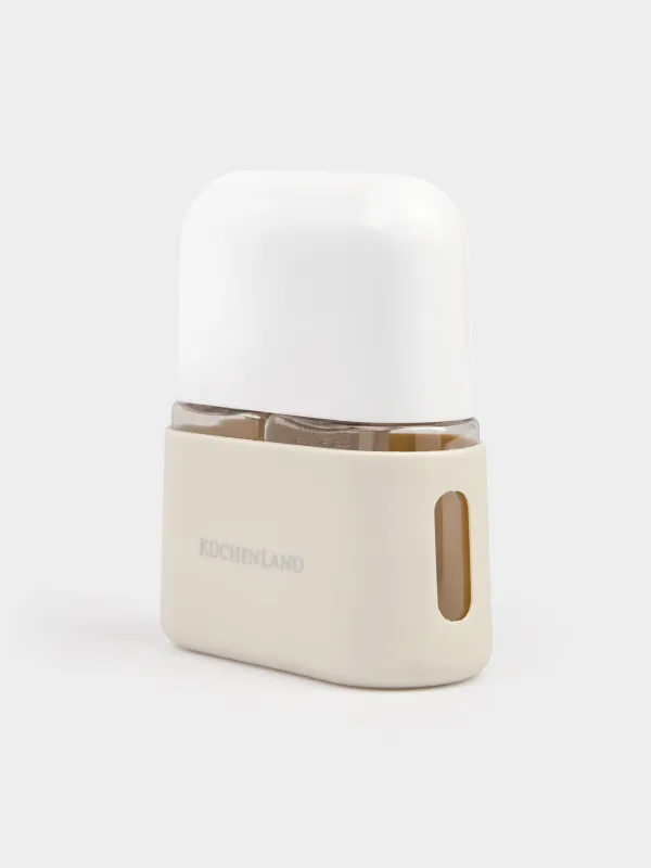 Набор флаконов для путешествий, 2 шт, с дозатором, в чехле, пластик, бежевый, Travel comfort, image-1